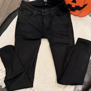 PAIGE Skinny Shimmery Black Jeans